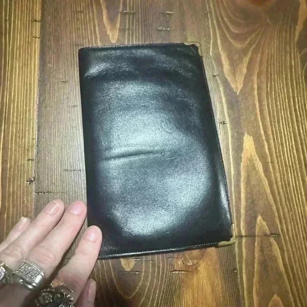 Mädler Vintage Black Leather Business Card Wallet